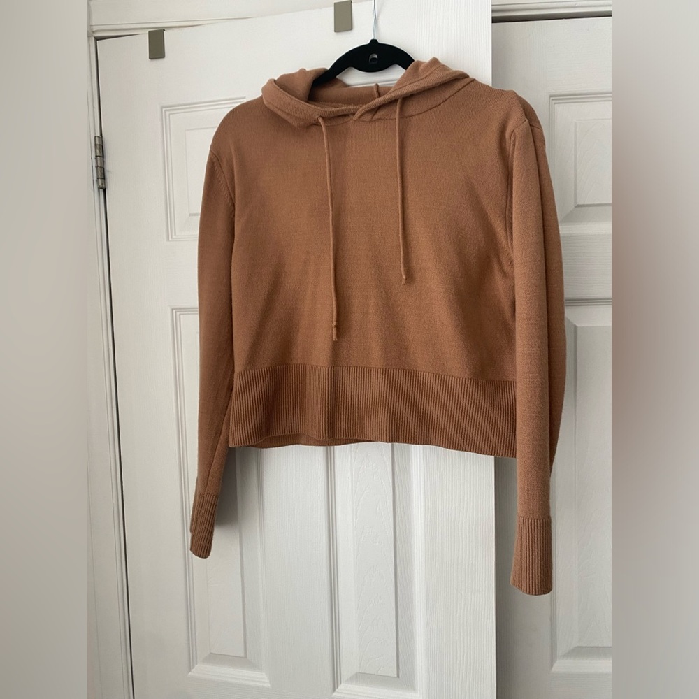 Camel colour sweater with hood